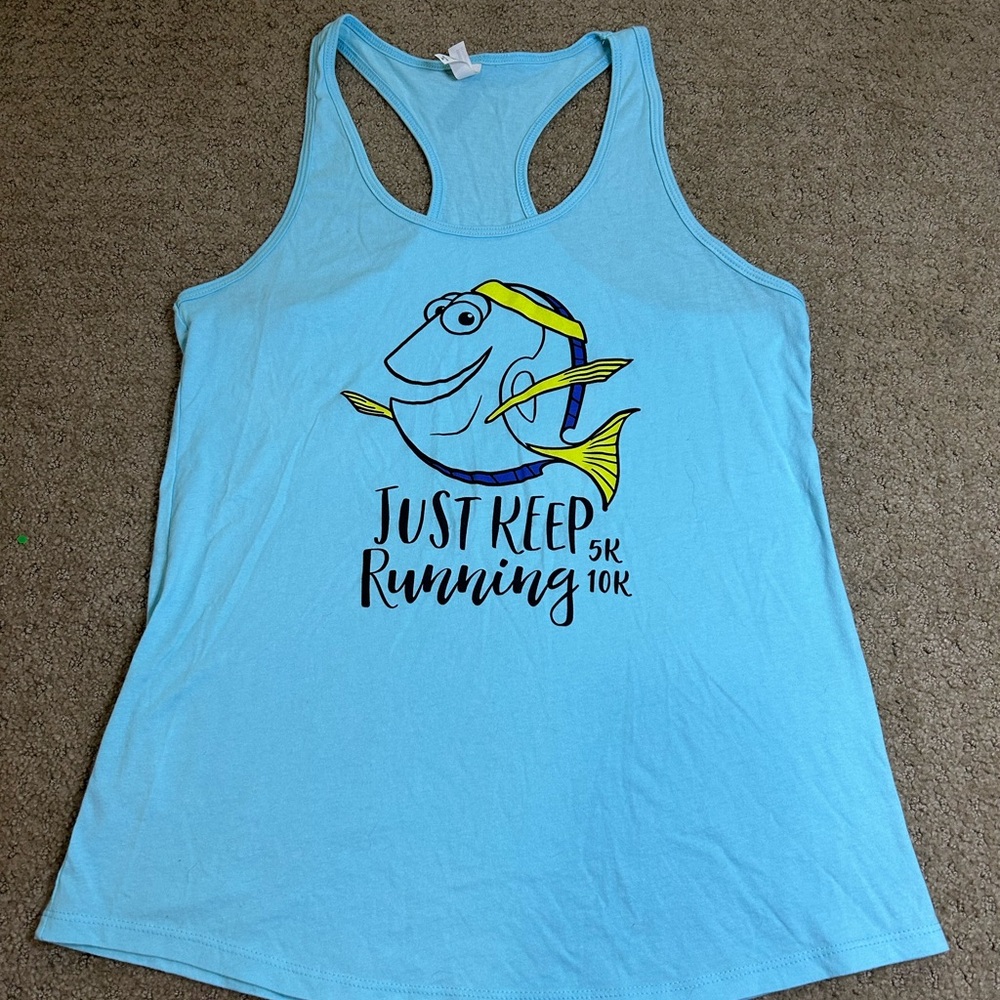 Ideal T By Next Level Womens XL Dory Just Keep Running 5K 10K Racerback Tank Top